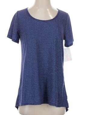LuLaRoe Size S Short sleeve top - Blue with Metallic Thread - NEW WITH TAGS